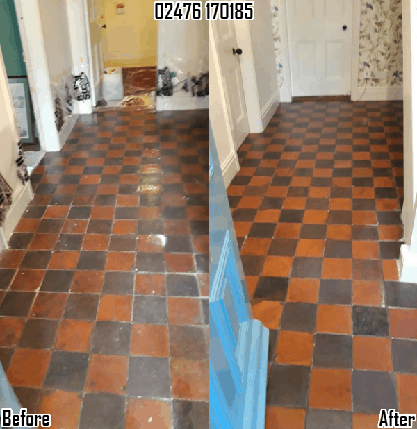 Quarry tile floor restoration & sealing in Ansley, Nuneaton & Warwickshire 02476 170185