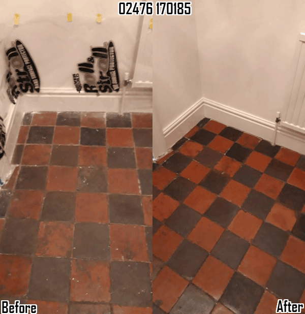 Quarry tile floor restoration & sealing in Ansley, Nuneaton & Warwickshire 02476 170185